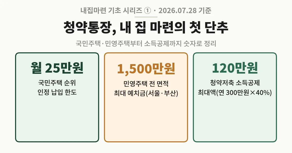 청약통장, 내 집 마련의 첫 단추 (핵심 숫자 3가지 미리보기)