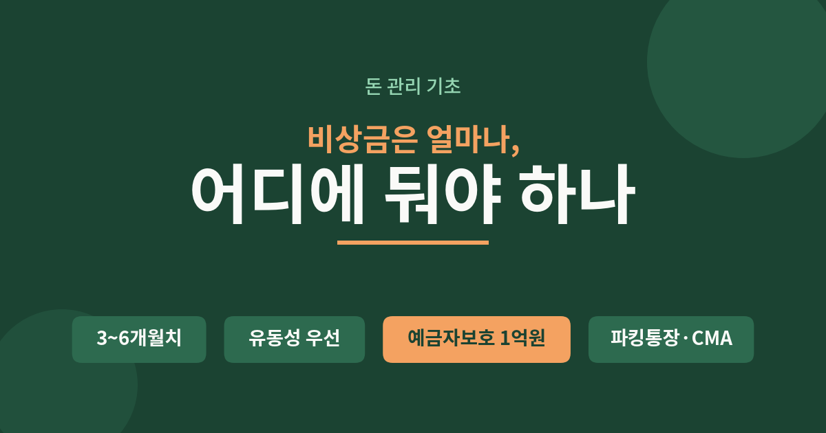 비상금은 얼마나, 어디에 둬야 하나
