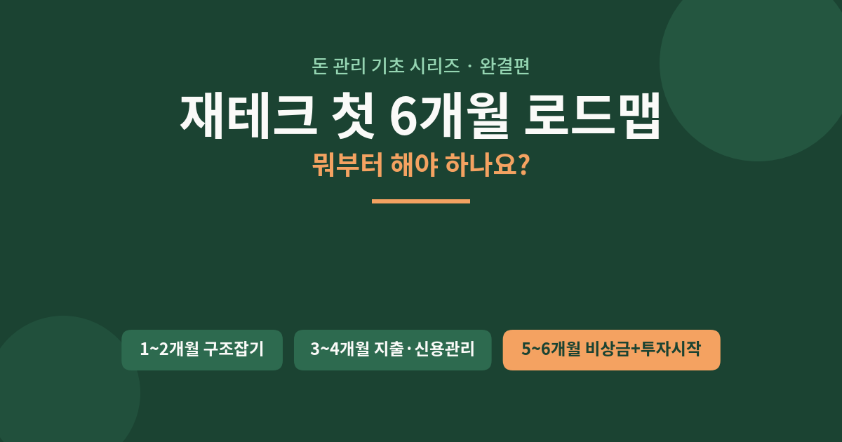 7. 재테크 첫 6개월 로드맵, 뭐부터 해야 하나요
