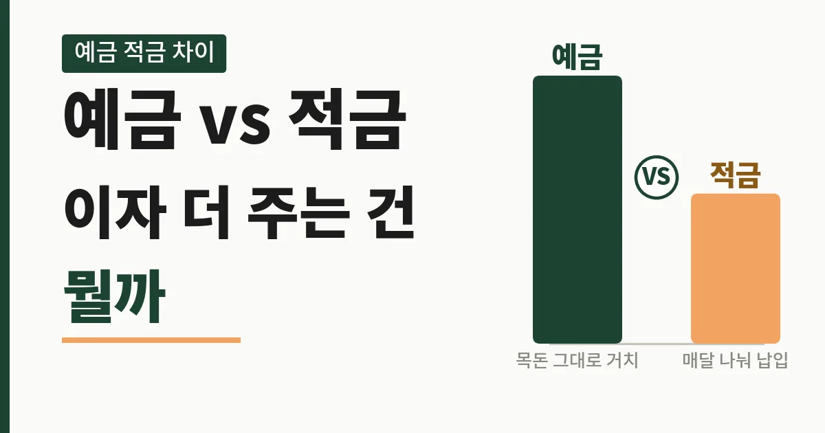 예금 적금 차이, 이자 더 주는 건 뭘까 비교 썸네일