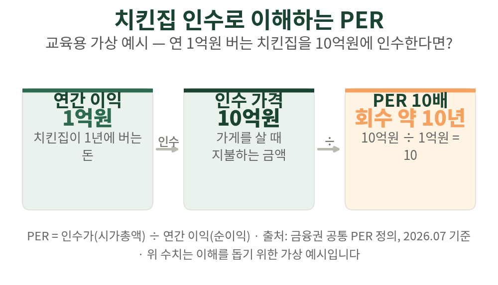 치킨집을 10억에 인수하면, 원금 회수까지 약 10년이 걸립니다