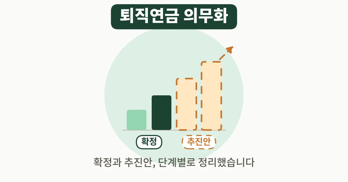 9. 퇴직연금 의무화, 확정된 것과 계획 구분하기