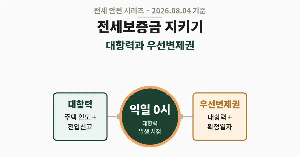 전세보증금 보호 핵심 정리, 대항력과 우선변제권 제목 카드