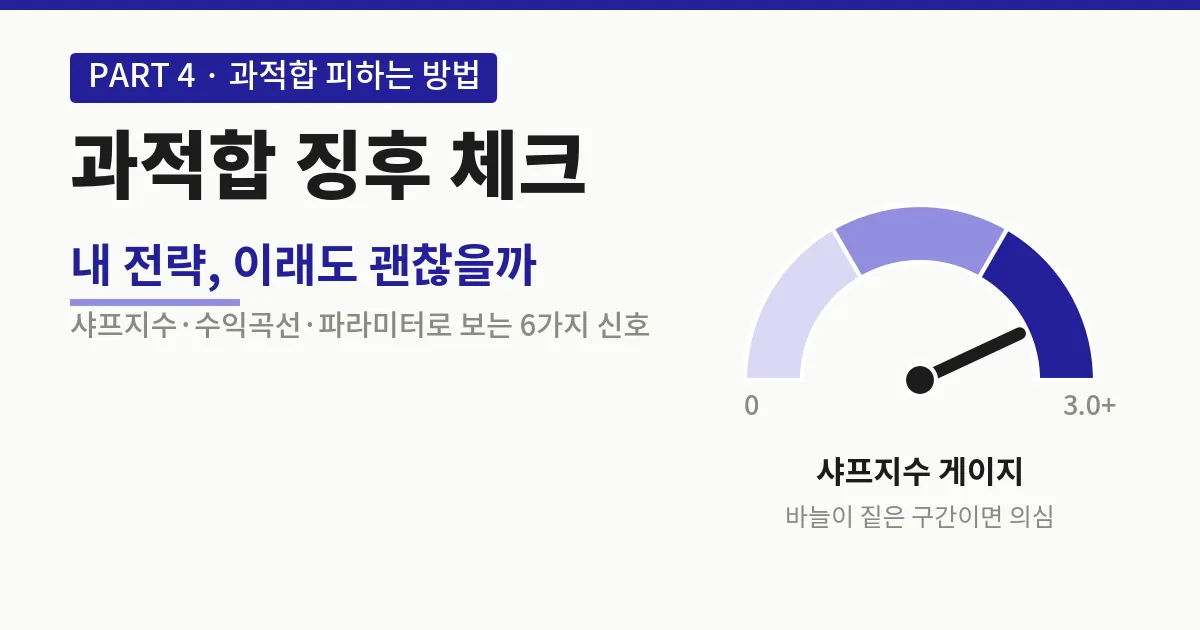 과적합 징후 체크 — 내 전략, 이래도 괜찮을까