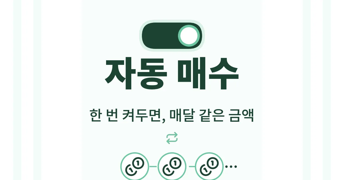 6. 주식 자동매수 설정법: 매달 적립식으로 모으기 매달 자동으로 주식 모으기 — 정기 매수 설정법 — 대표 이미지